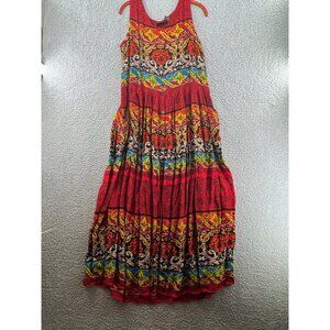 Bila Bohemian Maxi Dress With Sleeveless Design & Multicolor   Size Small